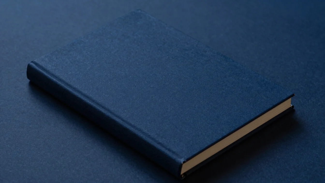 Two closed elegant hardcover journals on dark midnight blue paper